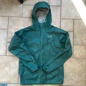 Mountain Hardwear green rain jacket